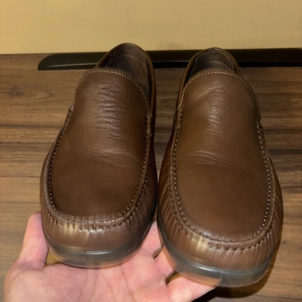 New ECCO S Lite Men's 9 9.5 EU 43 Moc Brown Leather Loafer Moccasin Shoes $180